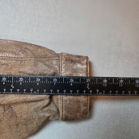 Vintage 1980s Adventure Bound Originals Brown Leather Bomber Jacket XL - Picture 15 of 15